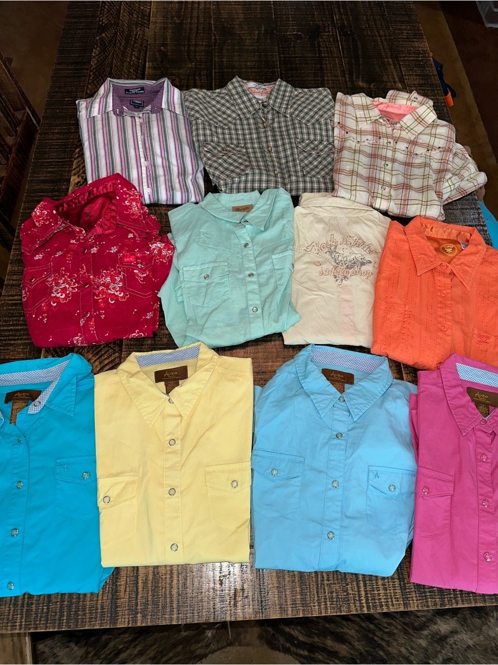 Vintage Lot of 11 Arena/Performance Shirts size Large Wrangler/Aura/ Cruel Girl